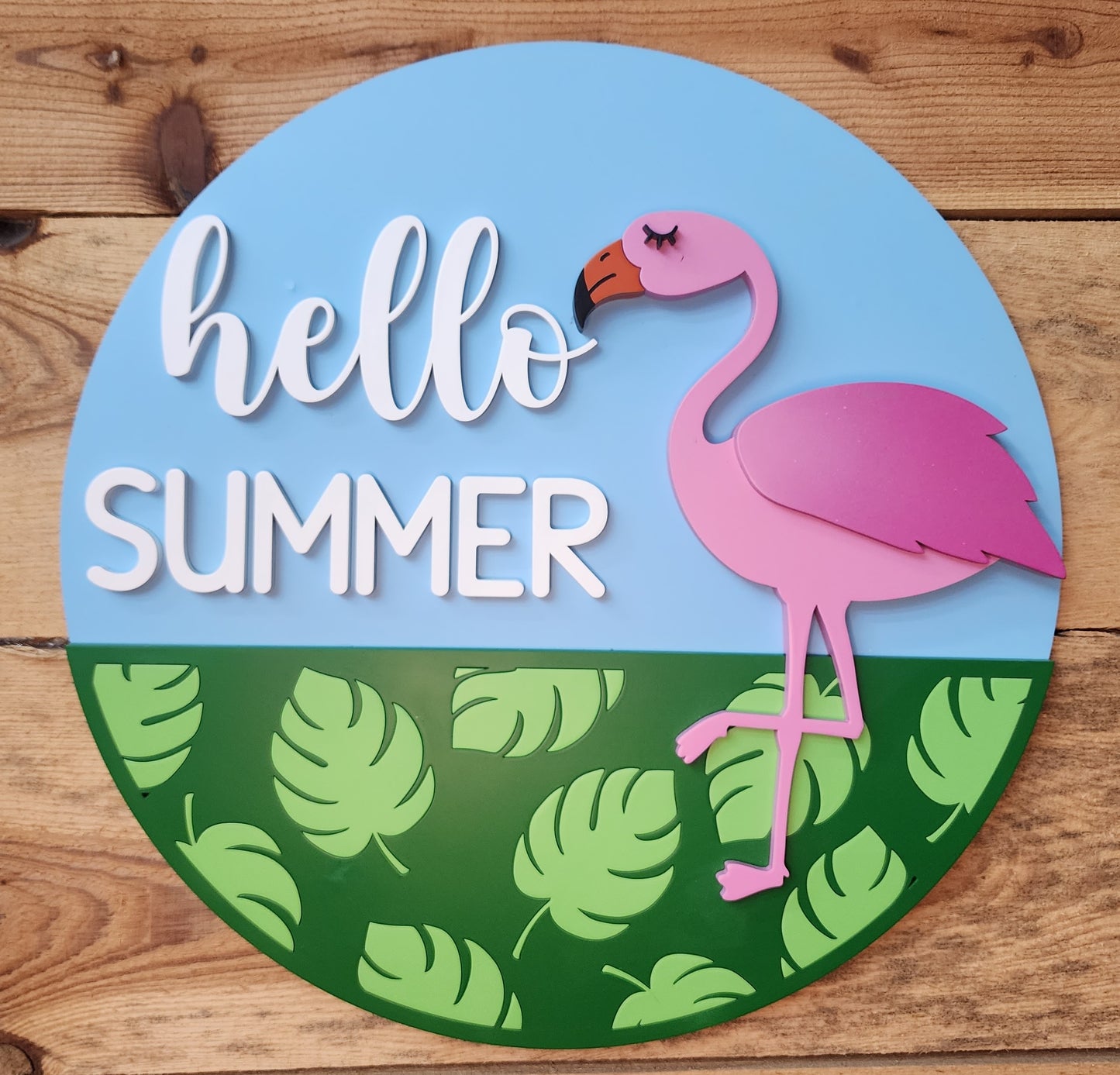 Flamingo Summer Door Hanger