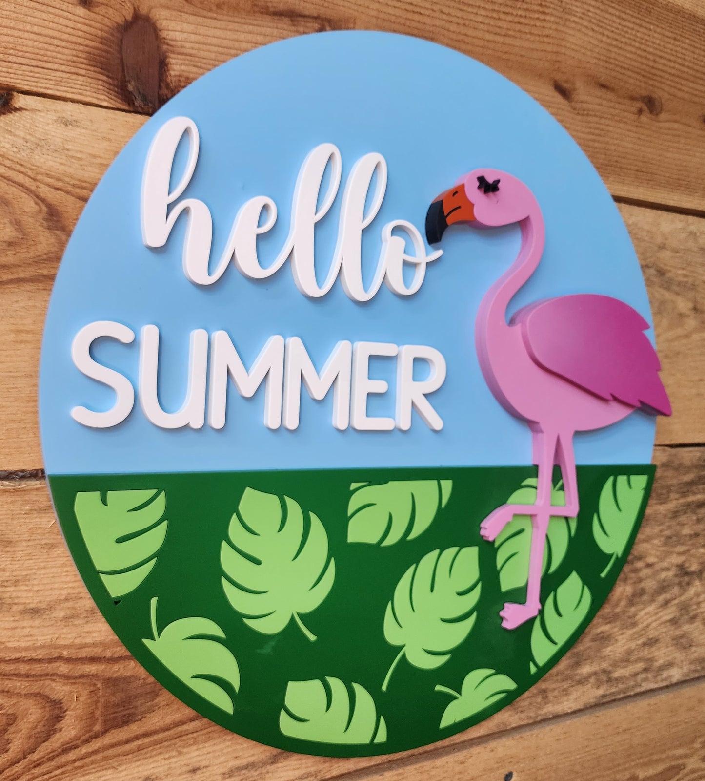 Flamingo Summer Door Hanger