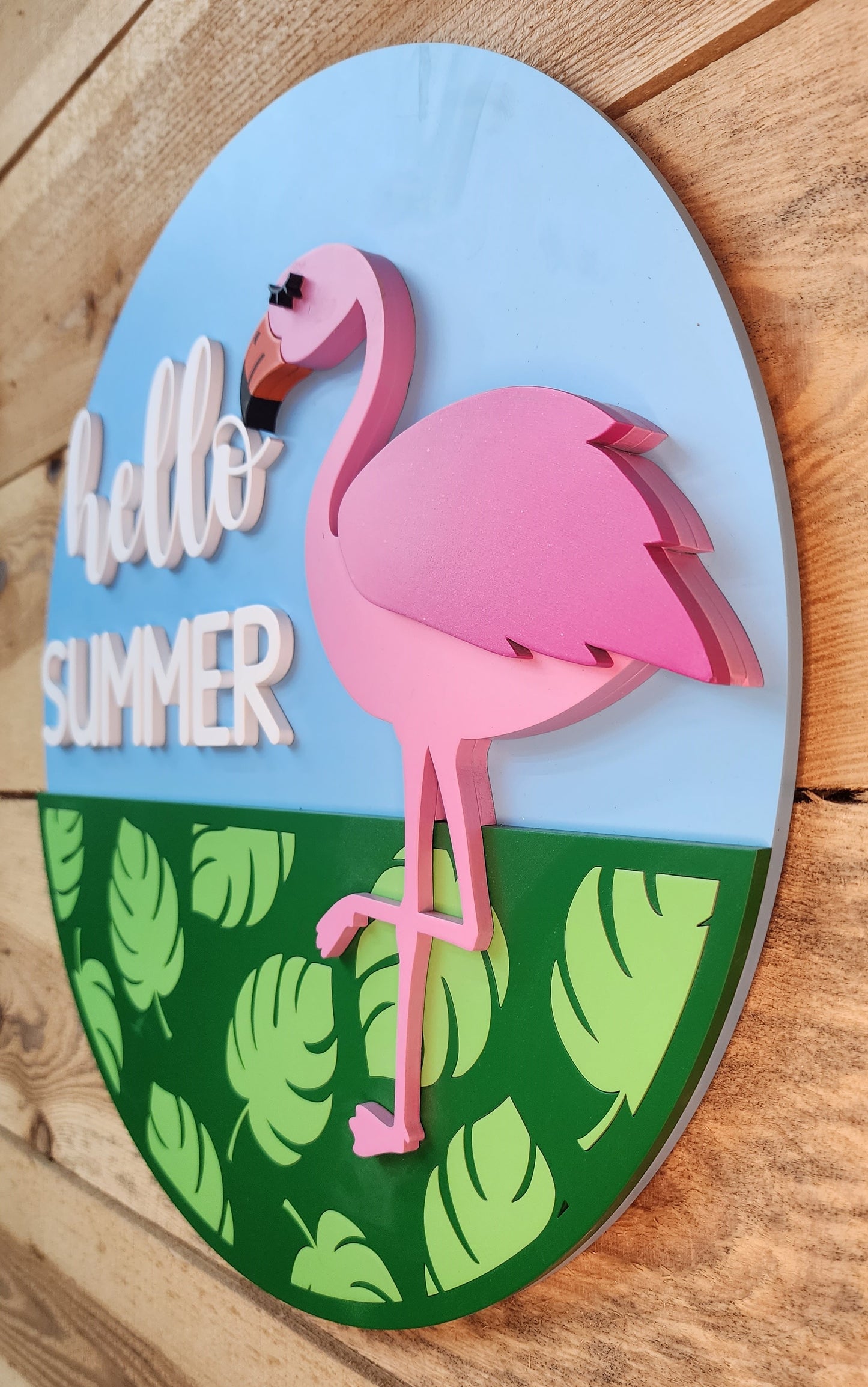 Flamingo Summer Door Hanger
