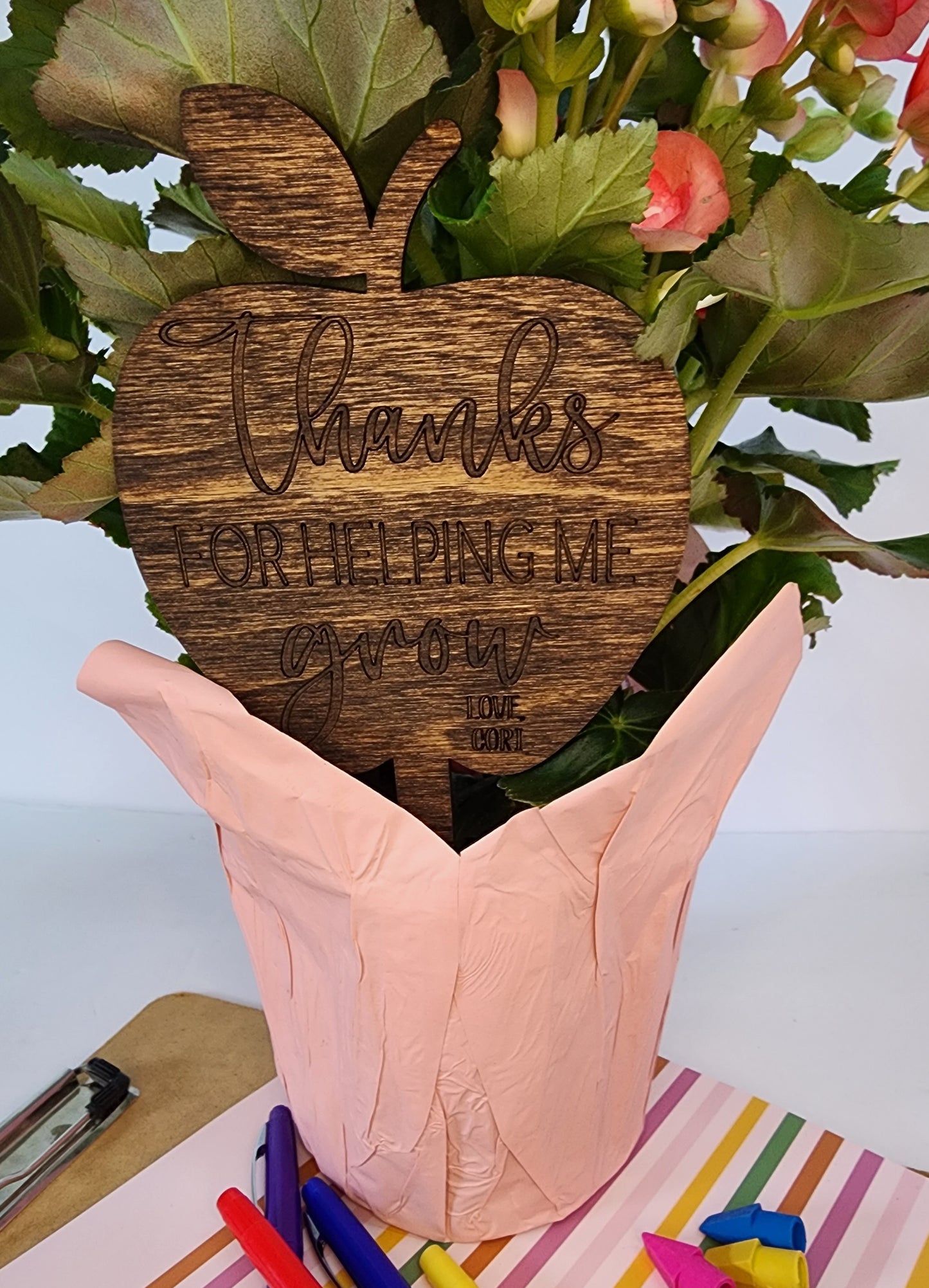 Apple Plant Stake Gift Card Holder