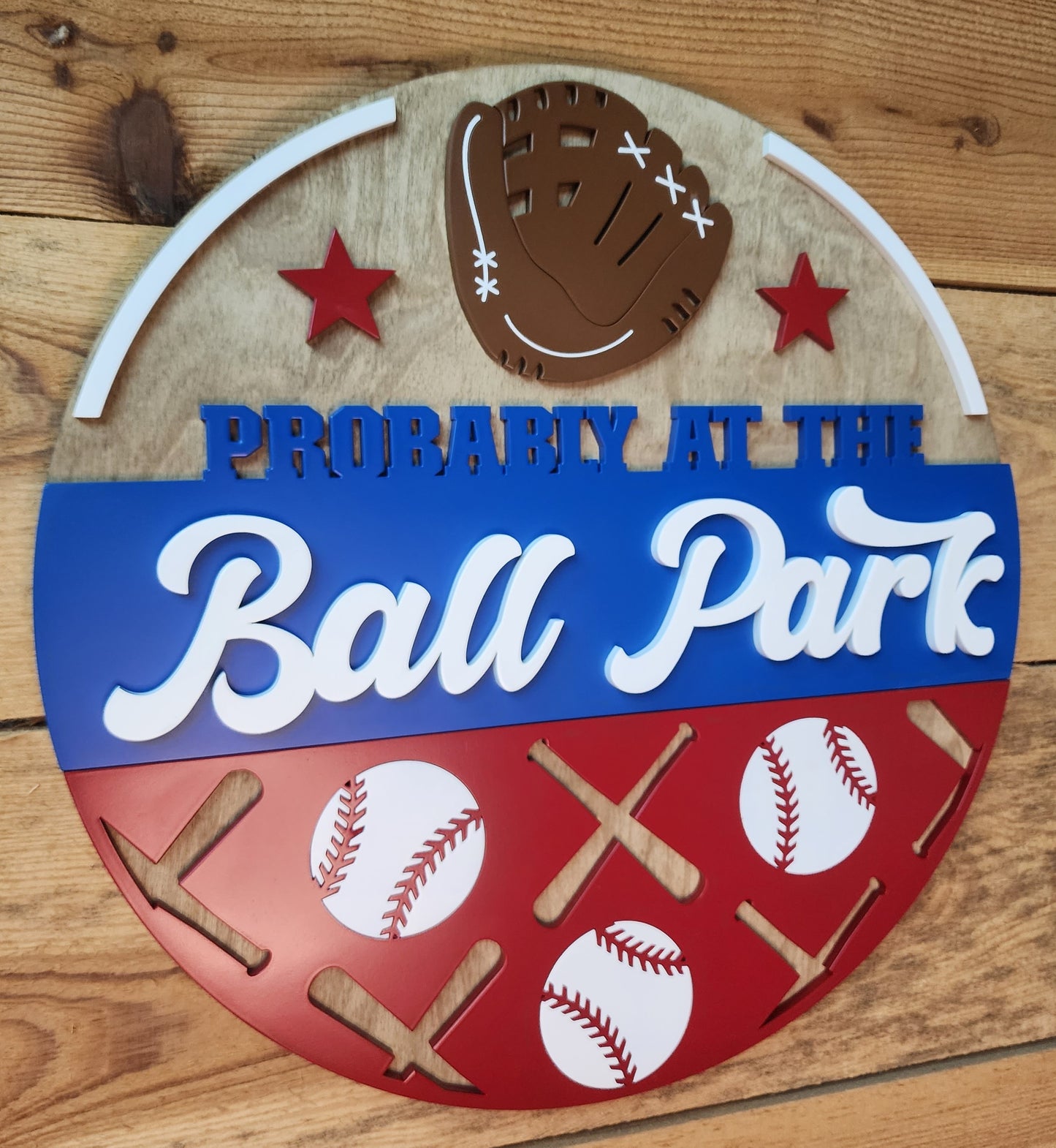 Probably At The Ball Park Door Sign
