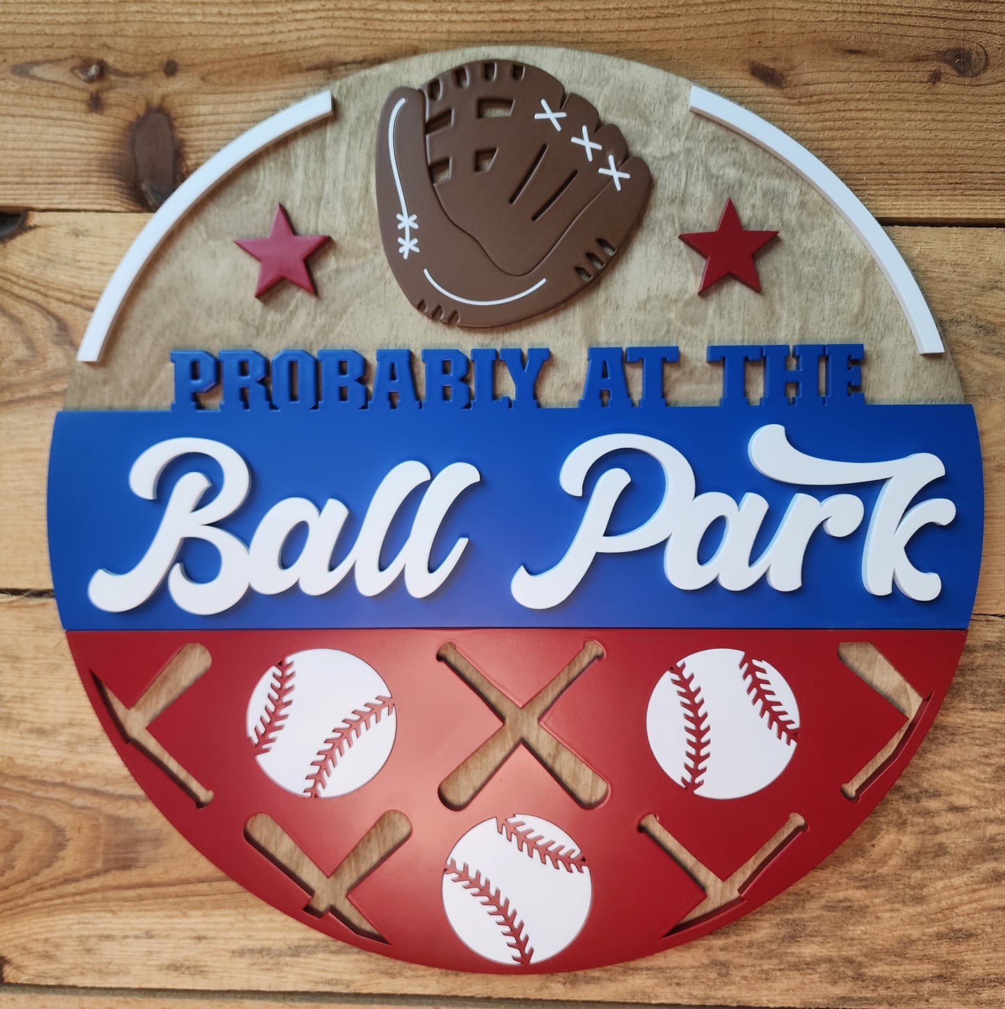 Probably At The Ball Park Door Sign