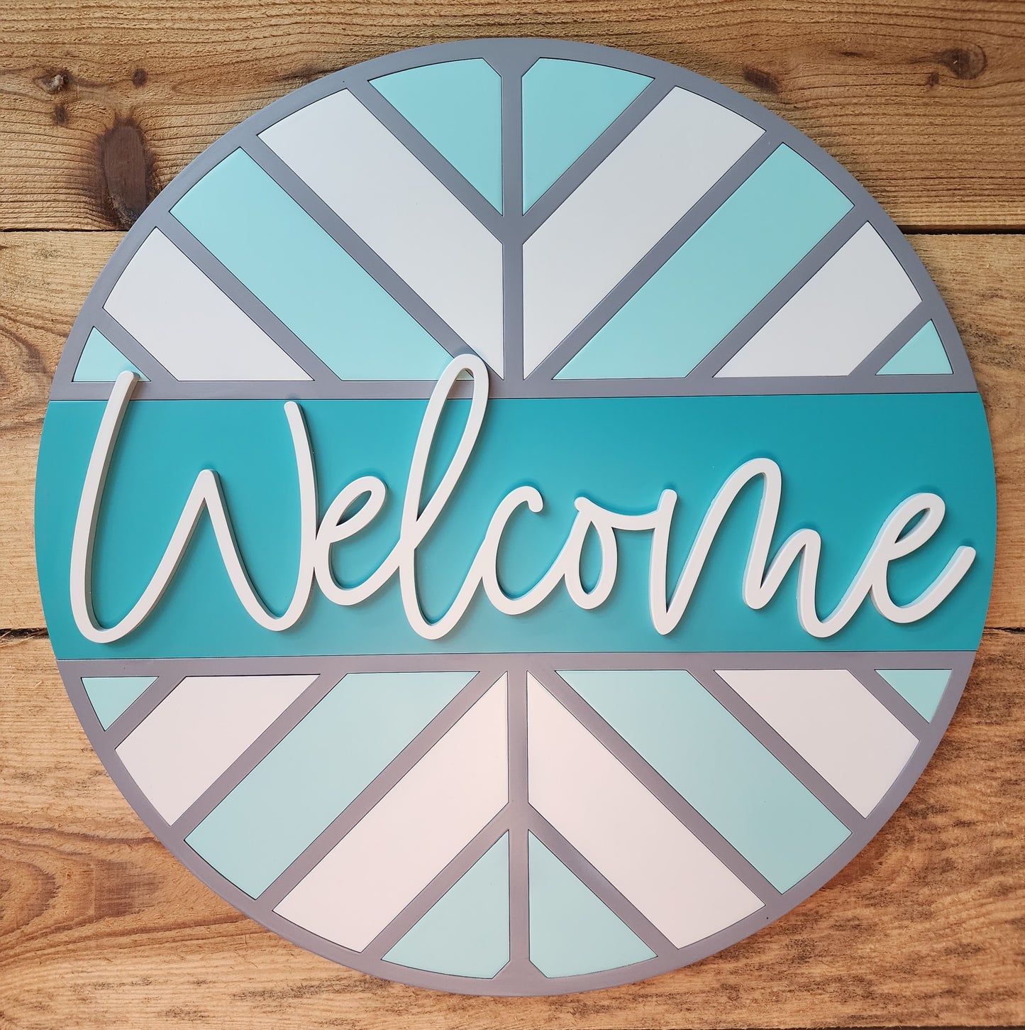 Geometric Welcome Door Sign