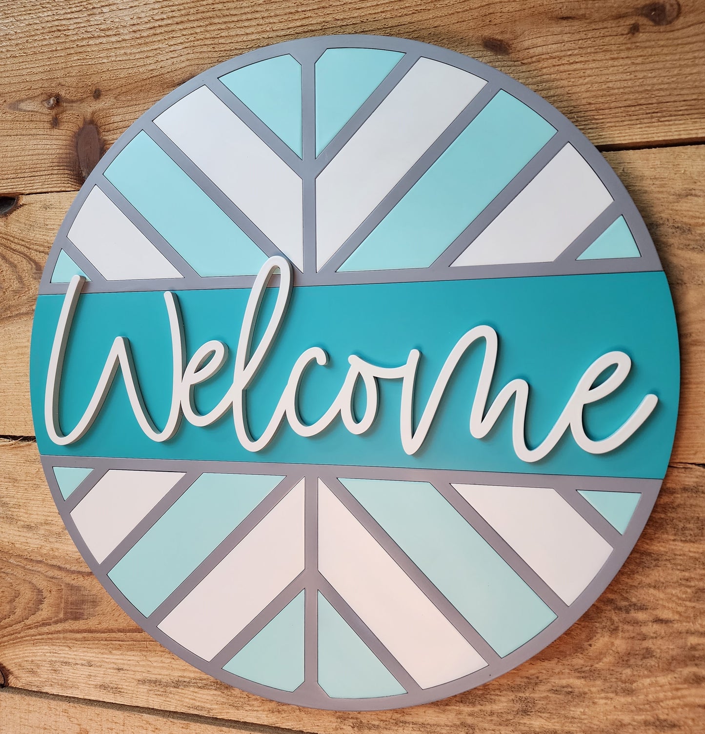 Geometric Welcome Door Sign