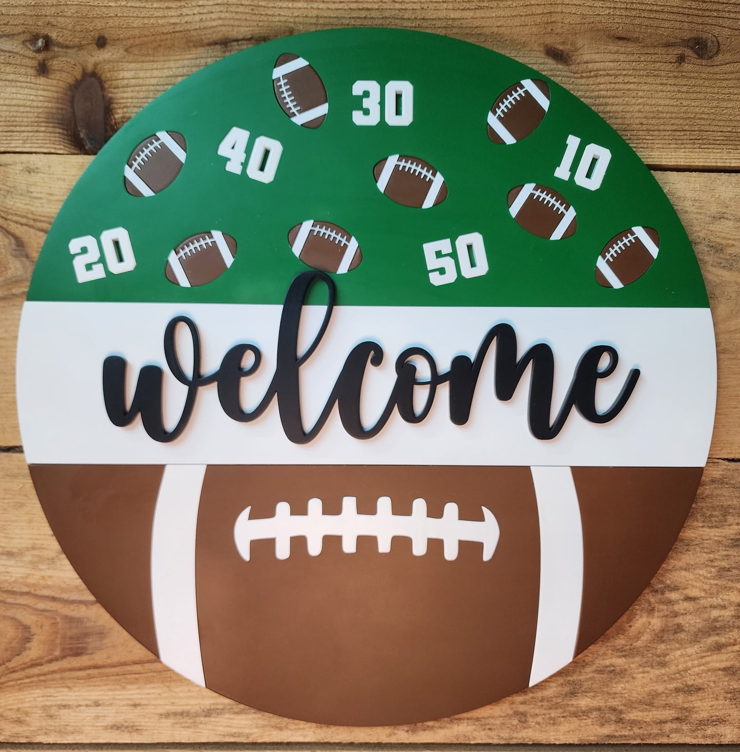 Welcome Football Door Sign