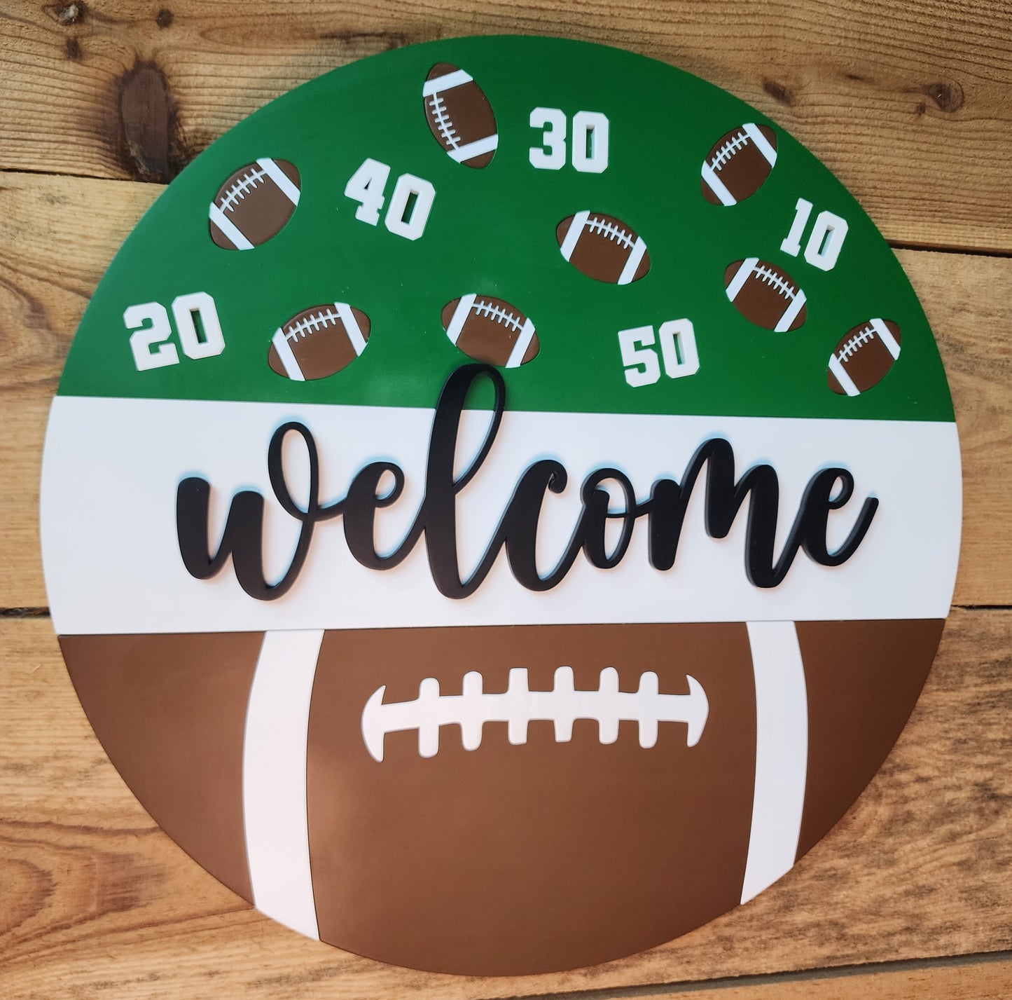 Welcome Football Door Sign