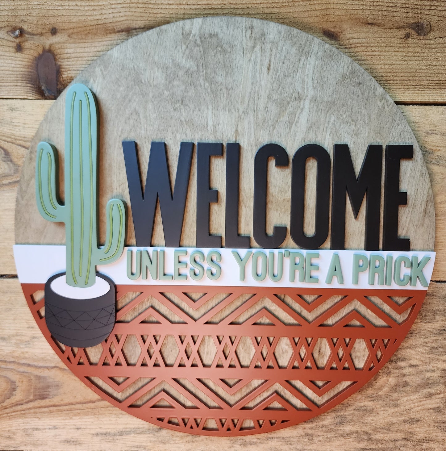 Welcome Prick Door Sign