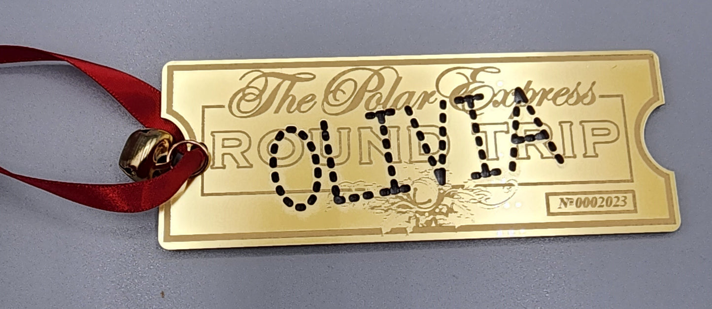 Polar Express Personalized Ticket Ornament