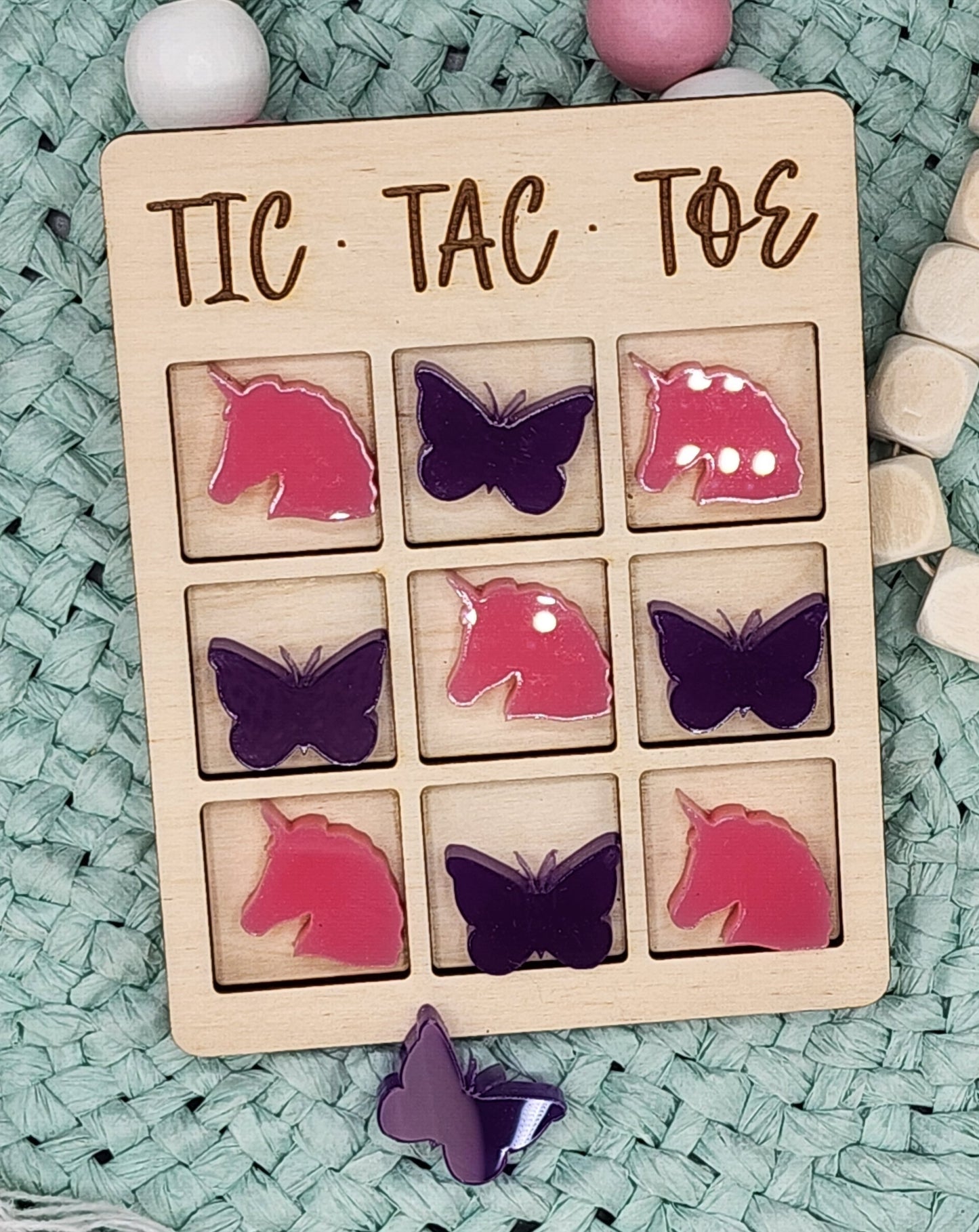 Unicorns and Butterflys Tic Tac Toe