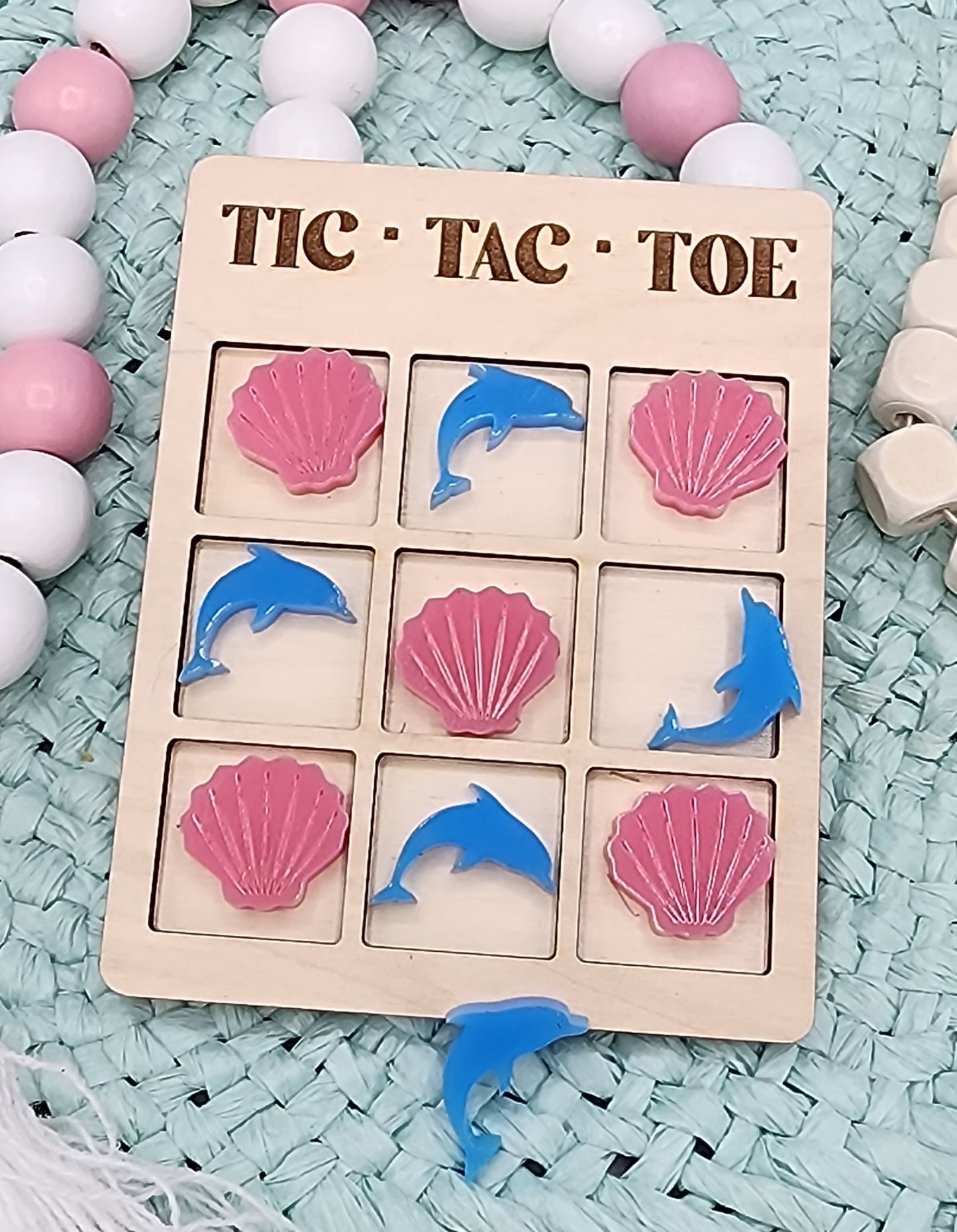 Dolphin and Seashell Tic Tac Toe