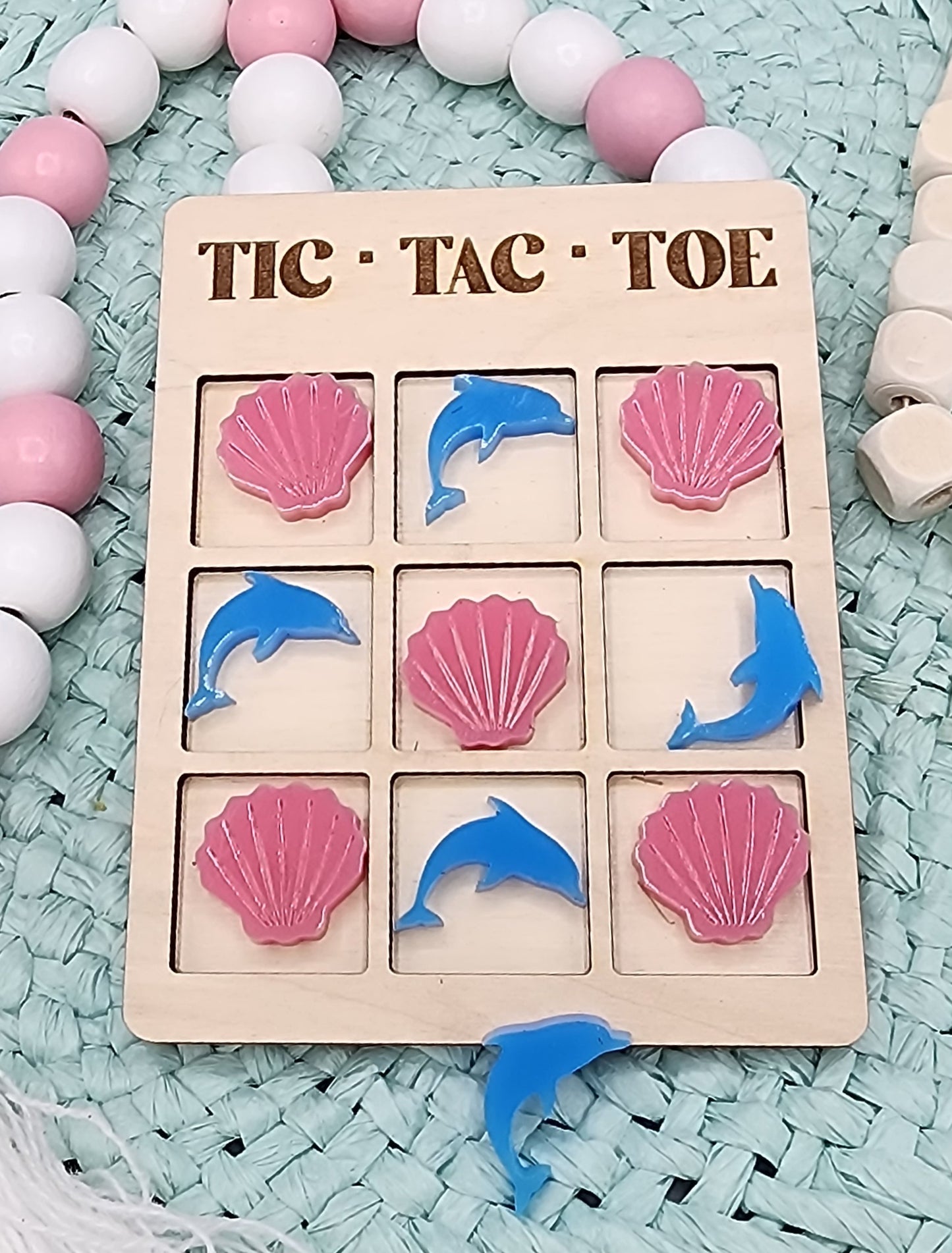 Dolphin and Seashell Tic Tac Toe