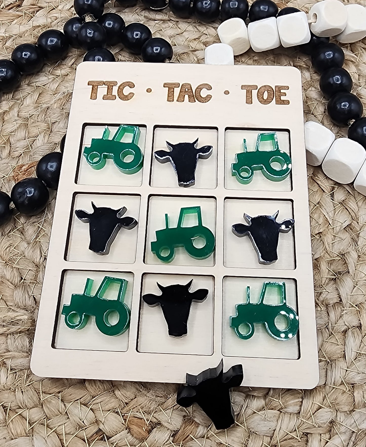 Cow and Tractor Tic Tac Toe