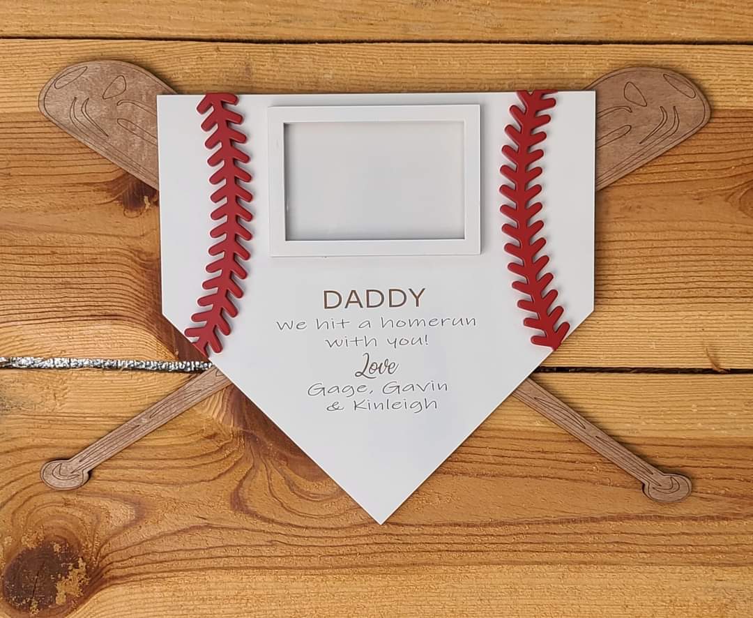 Baseball With Bat Photo Frame