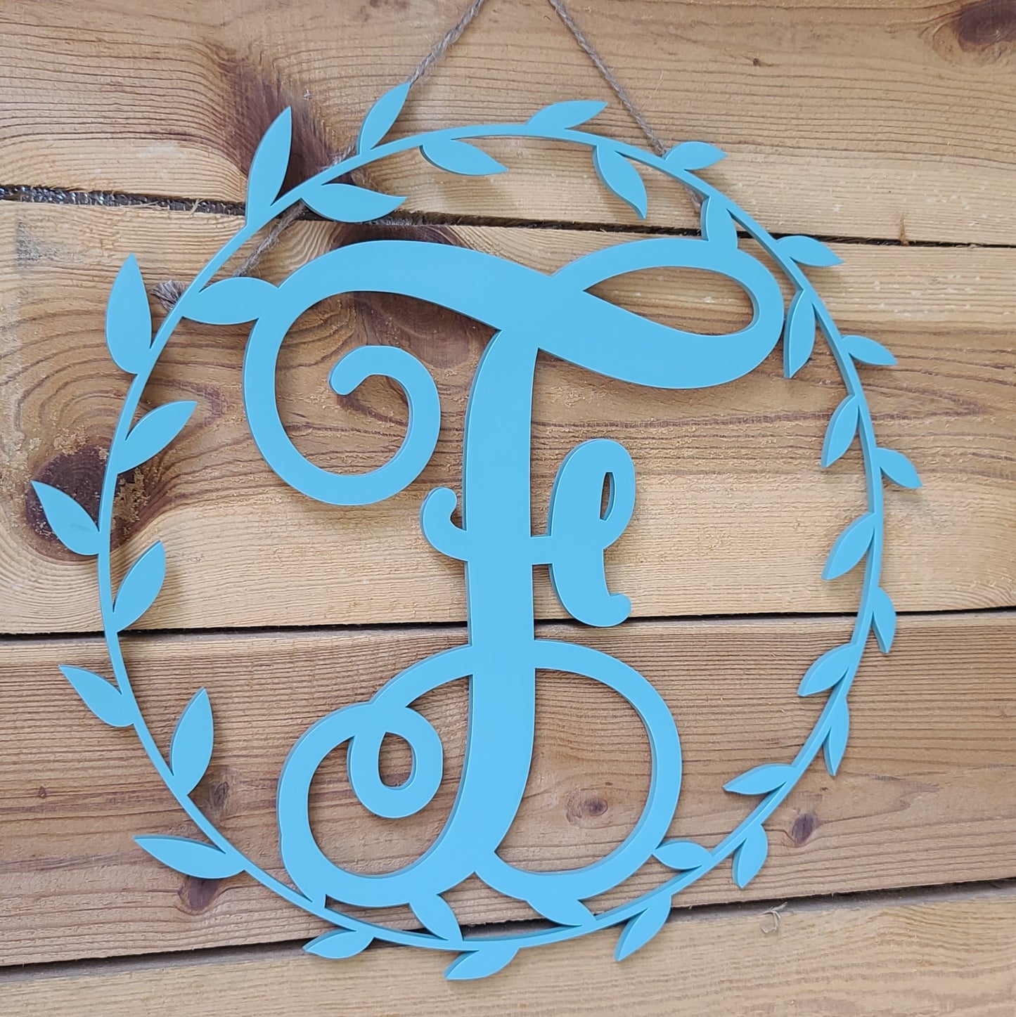 Monogram Wreath Door Sign