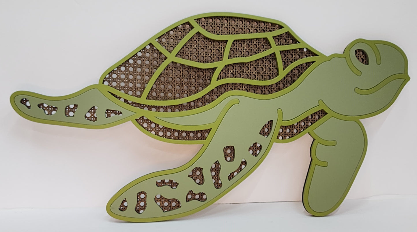 Sea Turtle Rattan Wall Decor