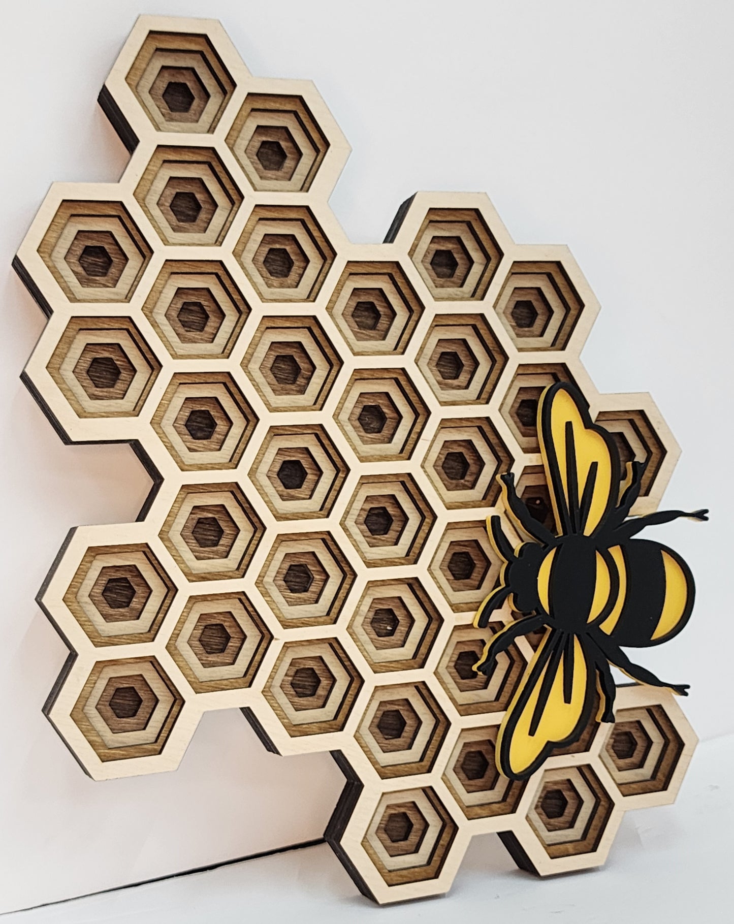 Honeycomb and Bee 3D Layered Wall Decor
