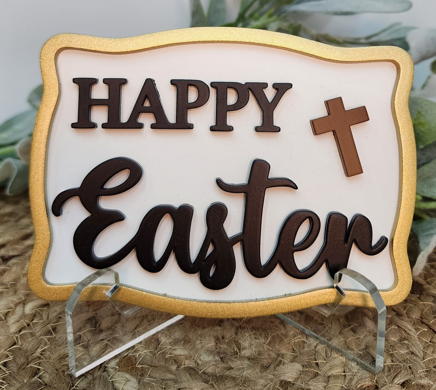 Happy Easter Cross Shelf Sitter
