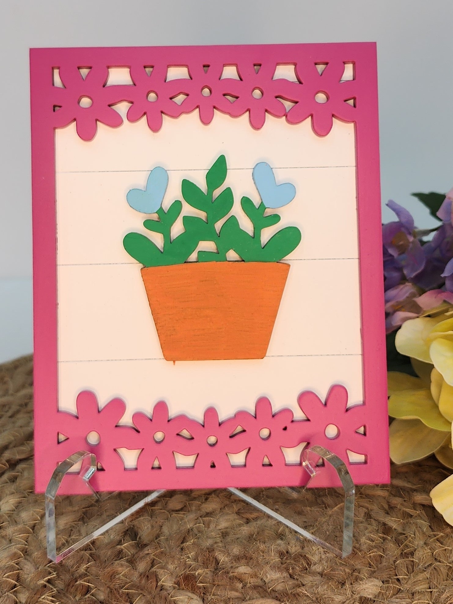 plant pot sitters Framed Flower Pot Shelf Sitter – Coral Rose Wood Works