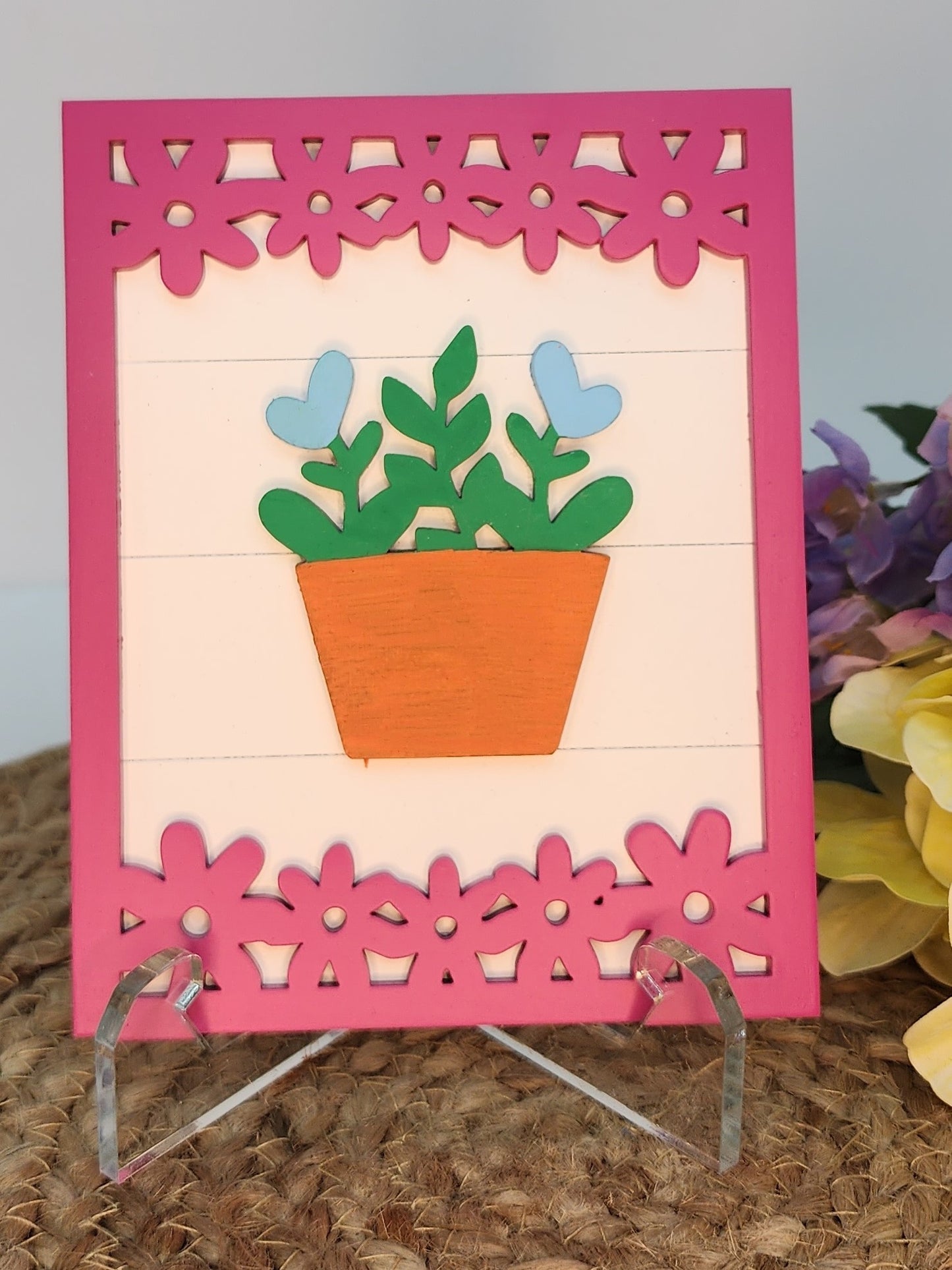 Framed Flower Pot Shelf Sitter