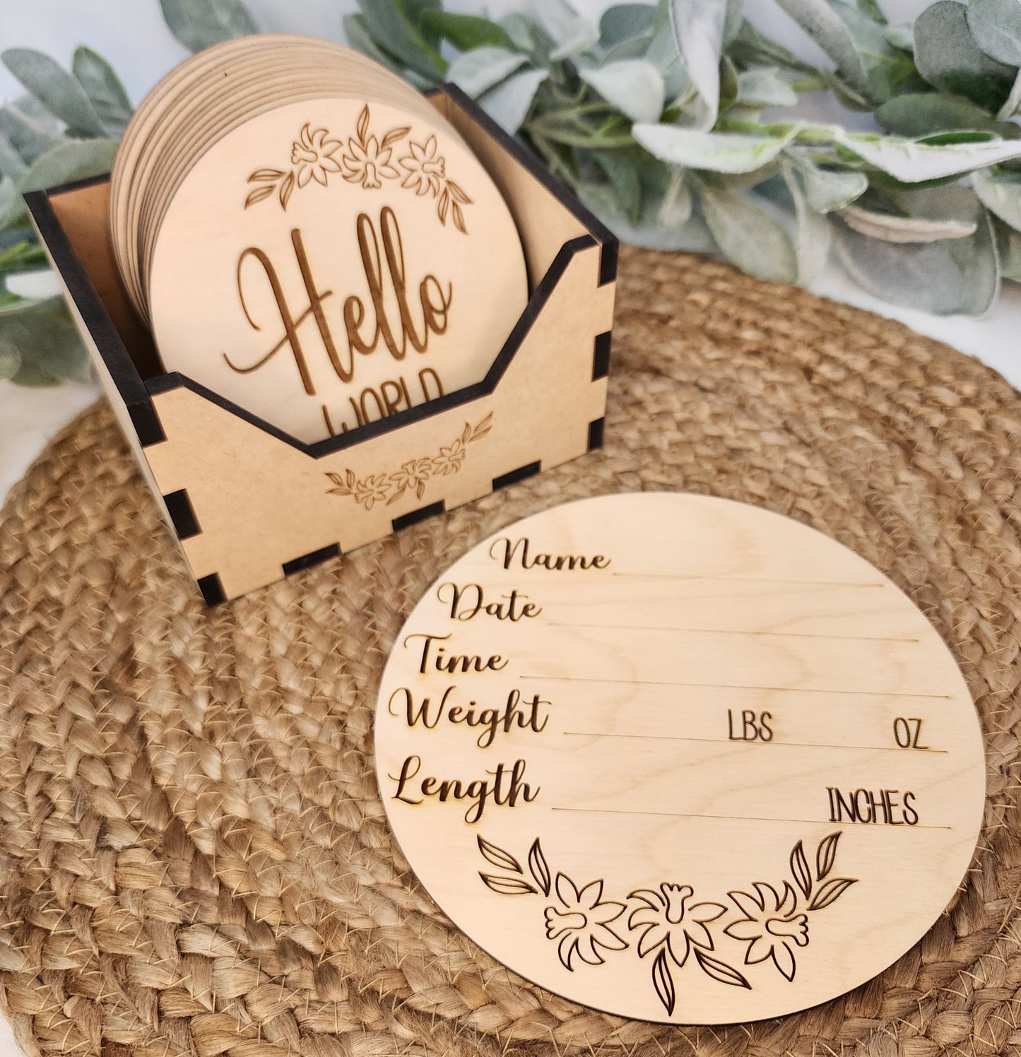 Daffodil Baby Stats Plaque