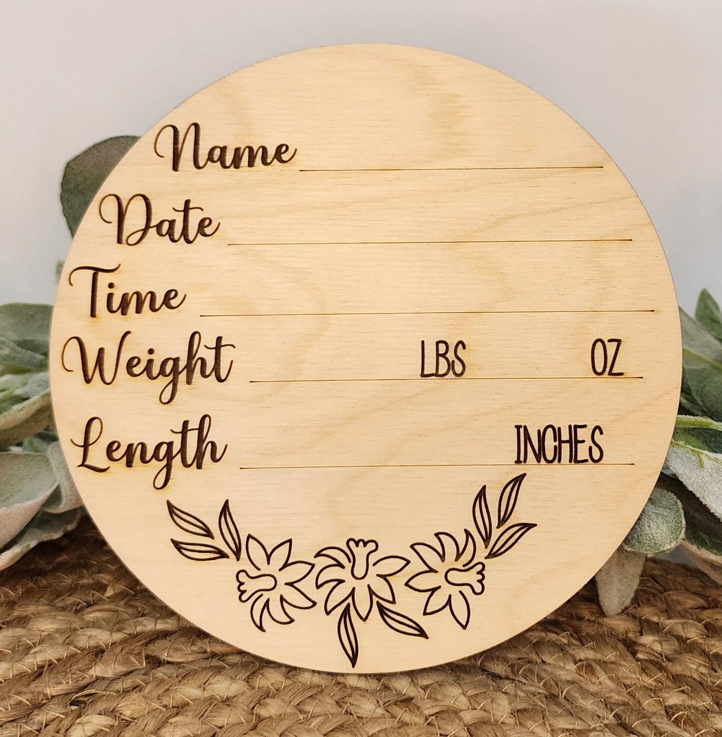 Daffodil Baby Stats Plaque
