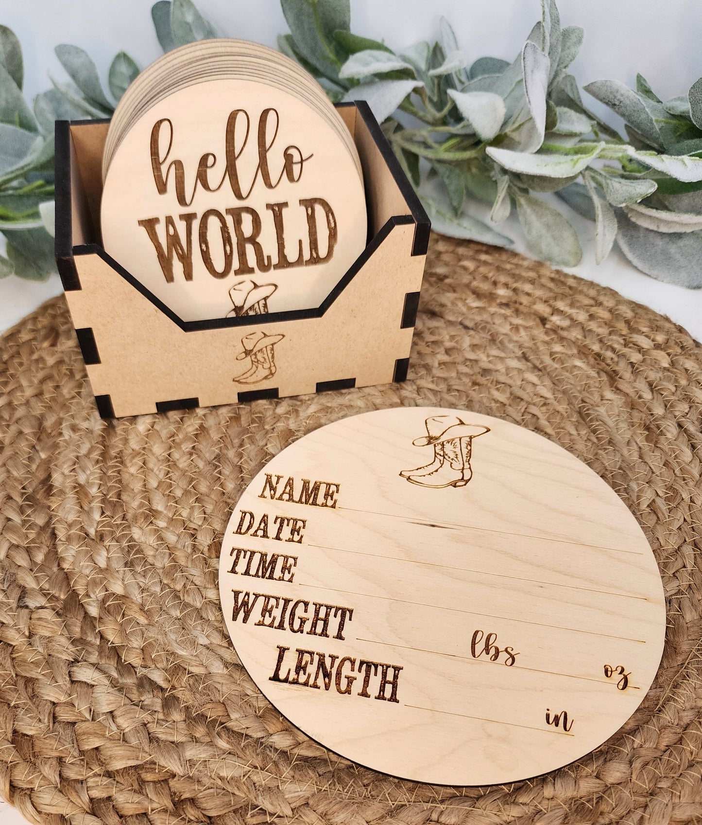 Cowboy Baby Stats Plaque