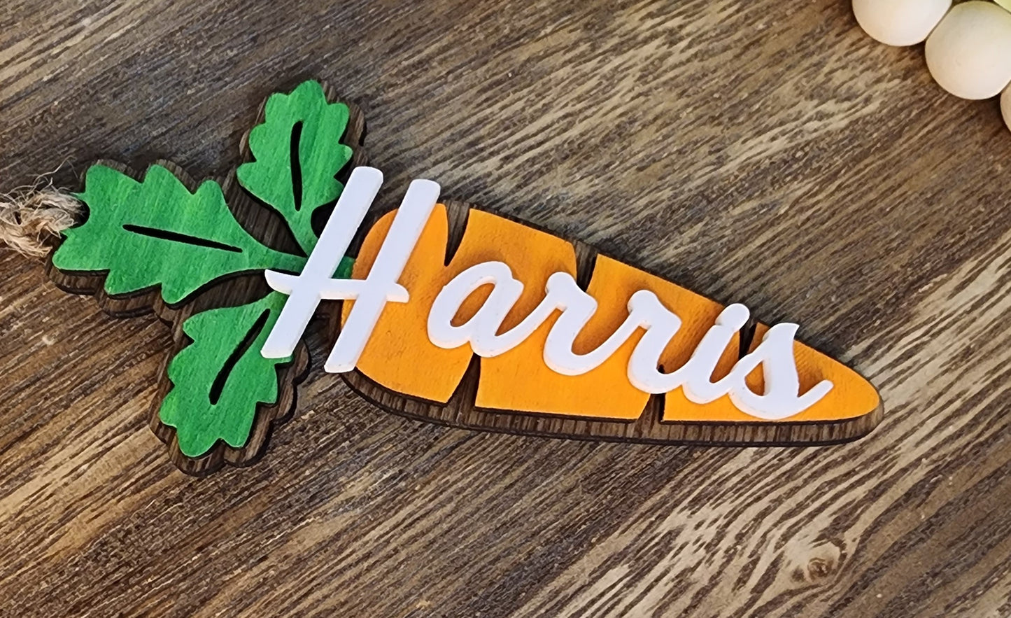 Carrot Easter Basket Tag
