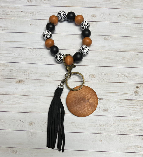 Brown Cow Print Wristlet
