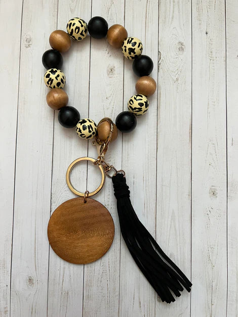 Brown Leopard Wristlet