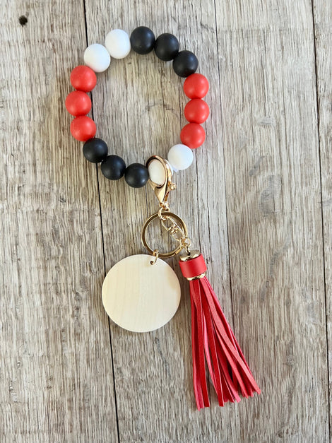 Red, White and Black Wristlet
