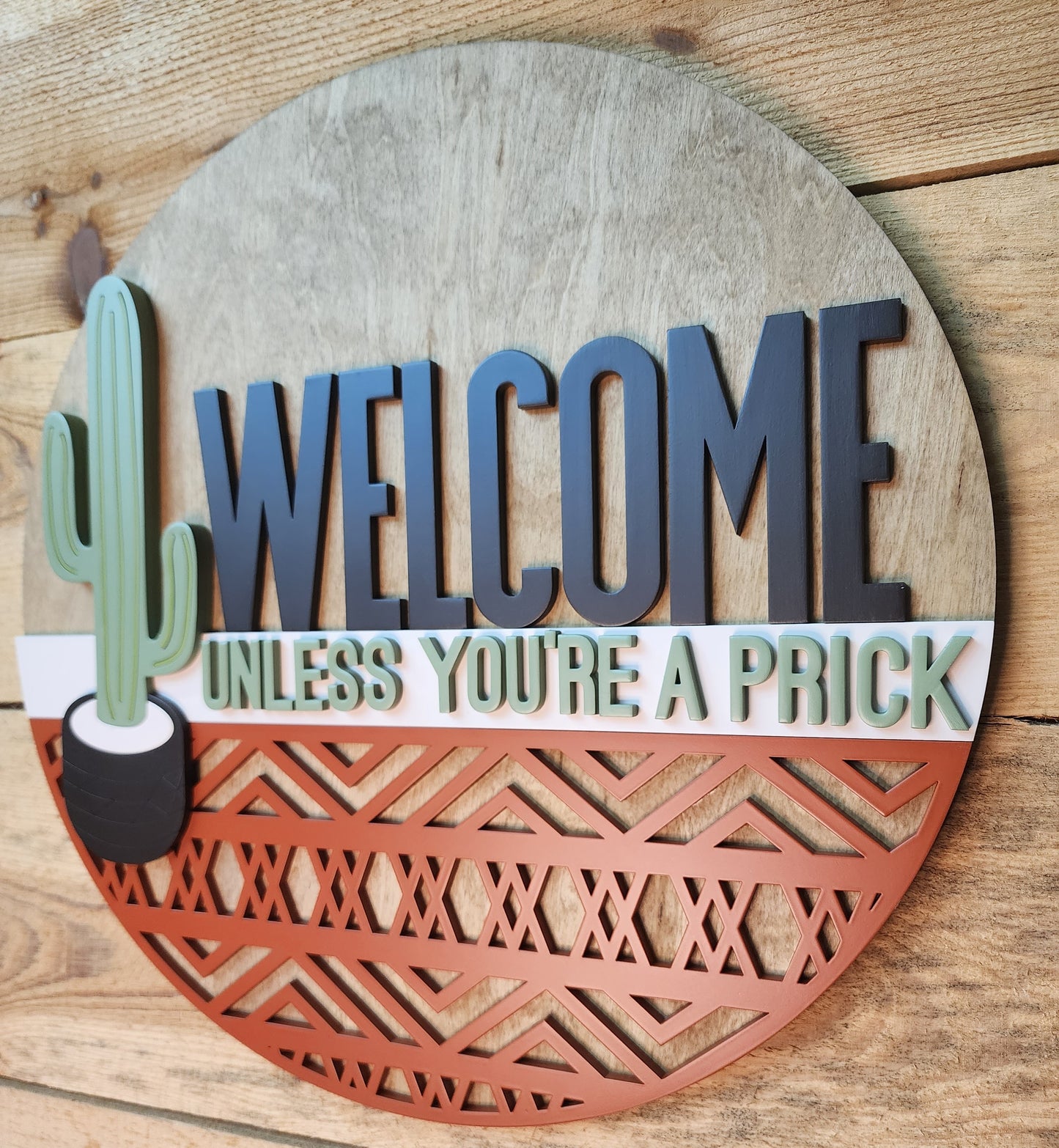 Welcome Prick Door Sign