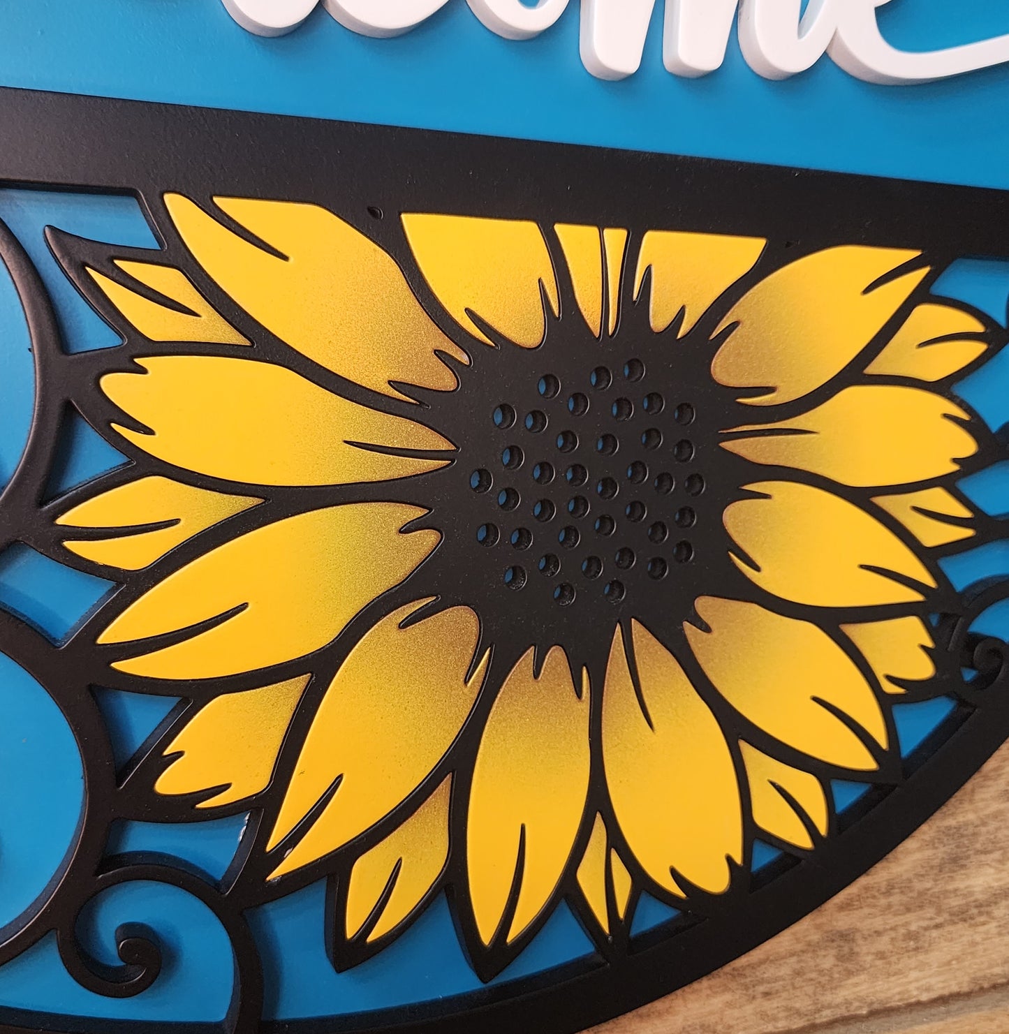 Sunflower Welcome Door Sign